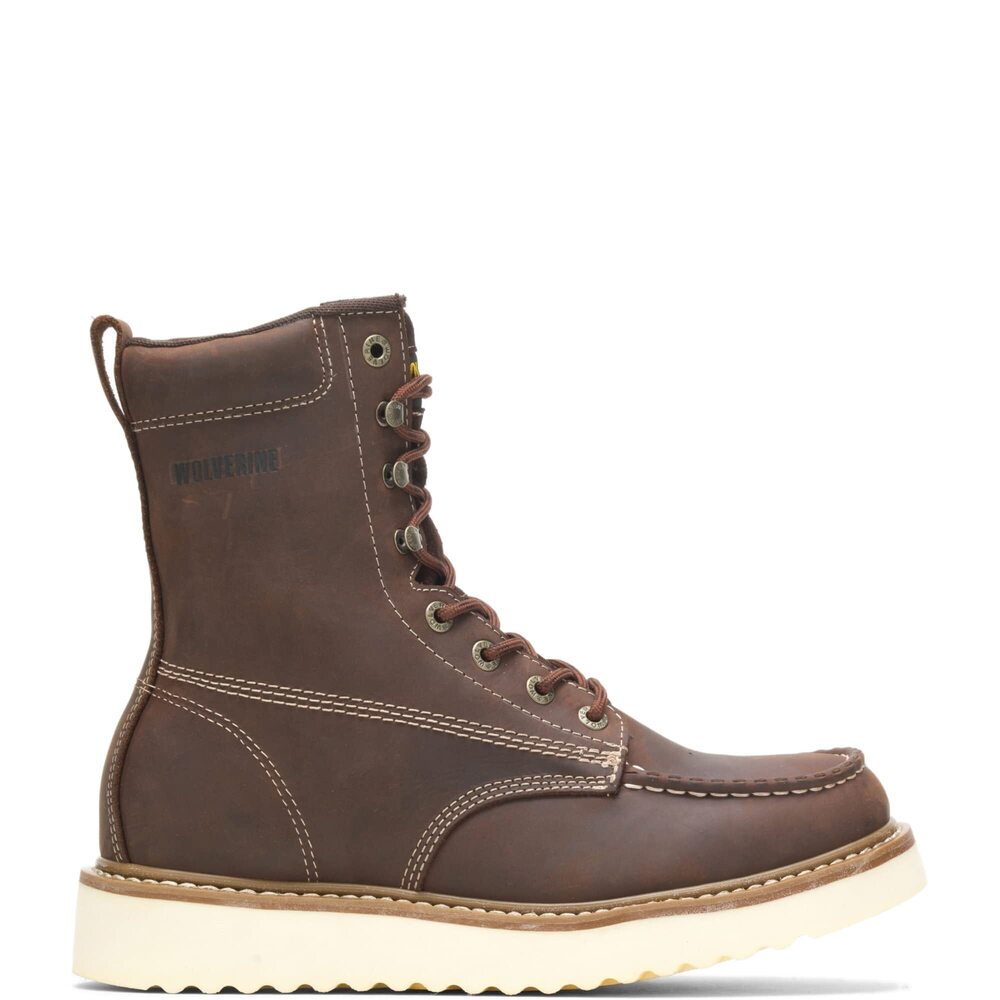 WOLVERINE MEN'S LOADER 8" WEDGE BOOT, BROWN